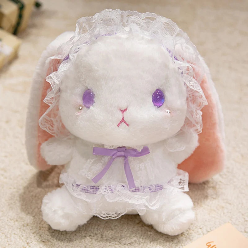 18/25/35cm Cartoon Cute Lolita Rabbit Plush Doll Pillow Color Princess Rabbit Plush Toy Home Decoration Gift For Children