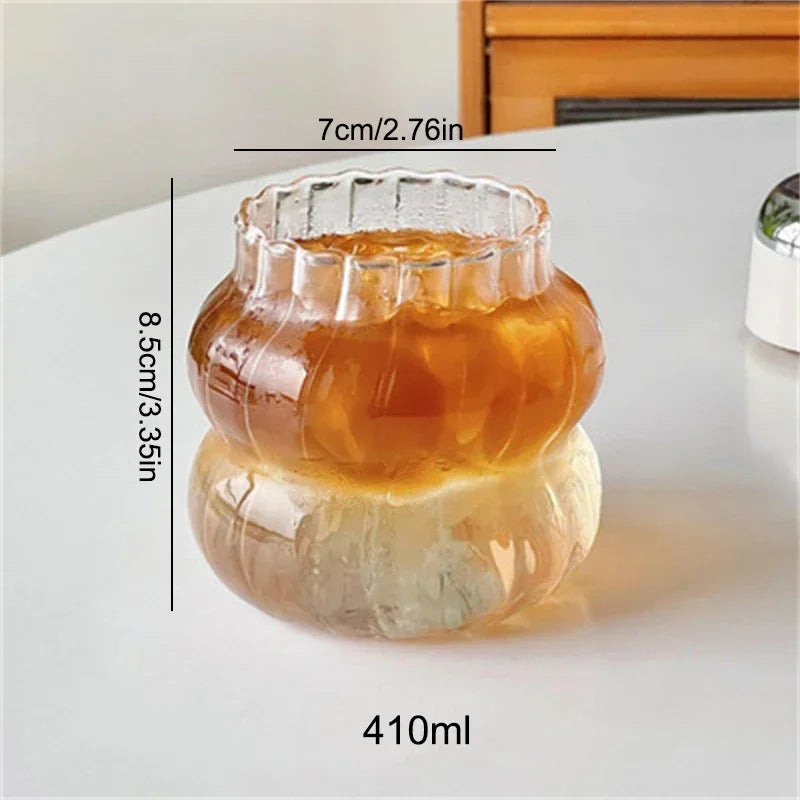 1/2pcs Clear Glass Cup Creative Ins Exquisite Heat-resistant Tumbler Tea Juice Milk Coffee Mug Home Office Cocktail Beer Glasses